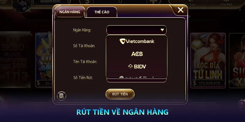 Rút tiền về ngân hàng