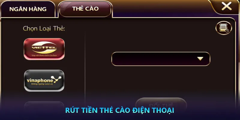 Rút tiền về thẻ cào điện thoại 